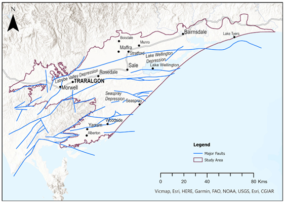 Map of Gippsland geothermal aquafers