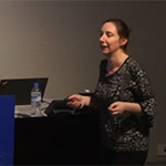 Nicole Bell presents a lecture