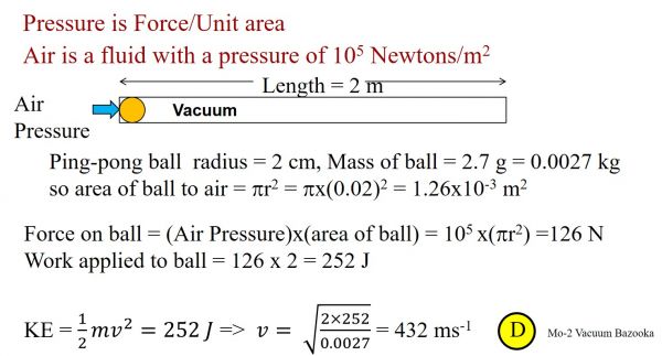 Vacuum Bazooka Calculation